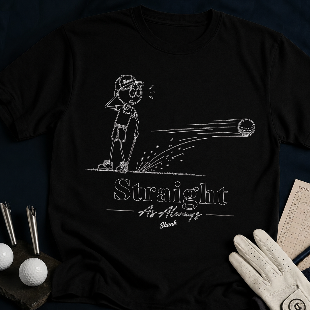 Straight As Always – funny golf t-shirt in Black | Bad Lies Club
