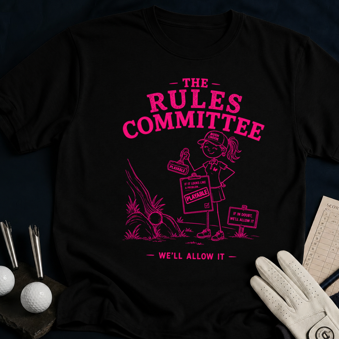 The Rules Committee – funny women's golf t-shirt in Black | Bad Lies Club