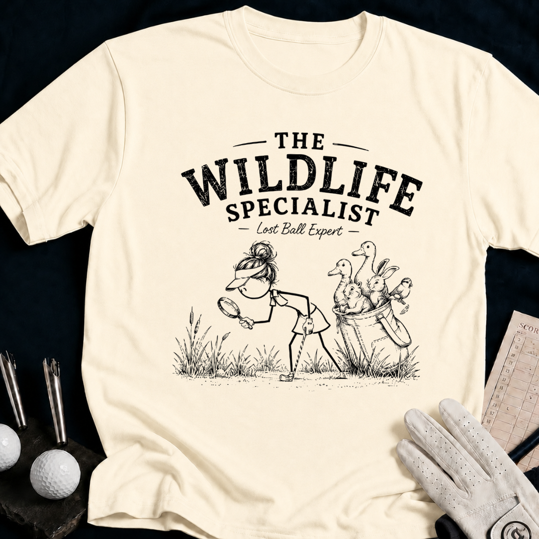 The Wildlife Specialist – funny women's golf t-shirt in Natural | Bad Lies Club