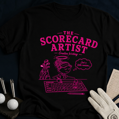 The Scorecard Artist – funny women's golf t-shirt in Black | Bad Lies Club