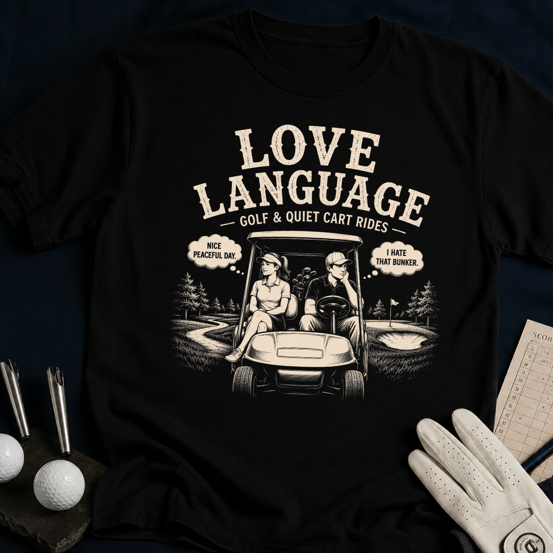 Love Language – funny golf t-shirt in Black | Bad Lies Club