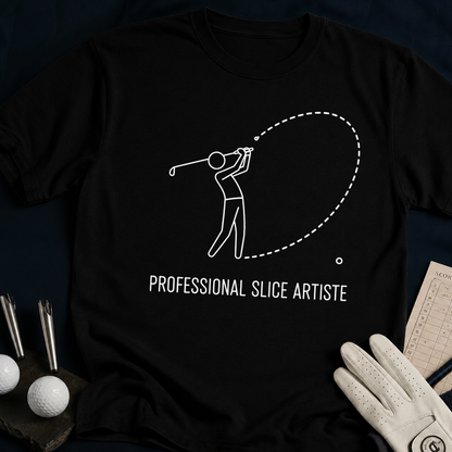 Professional slice artiste – funny golf t-shirt in Black | Bad Lies Club