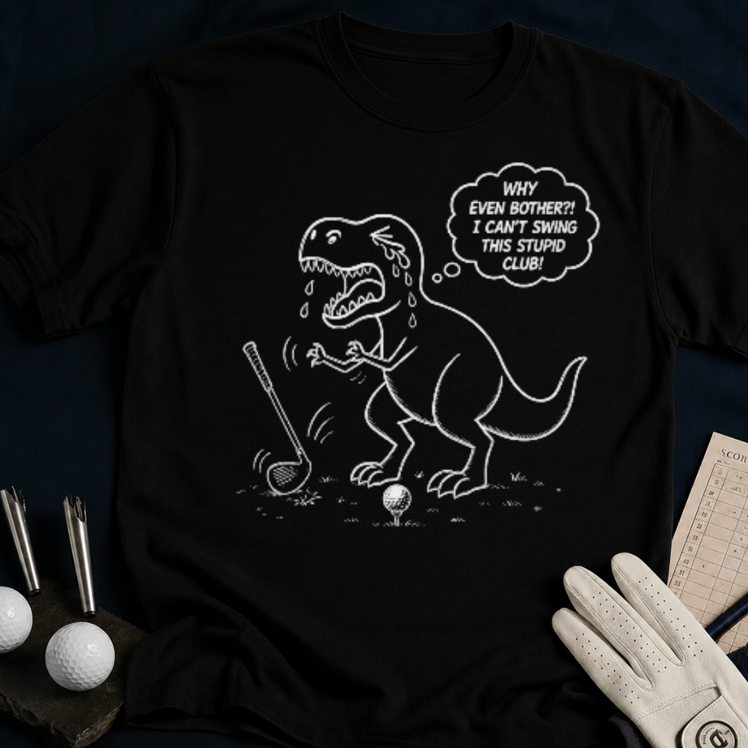 Why Even Bother – funny golf t-shirt in Black | Bad Lies Club