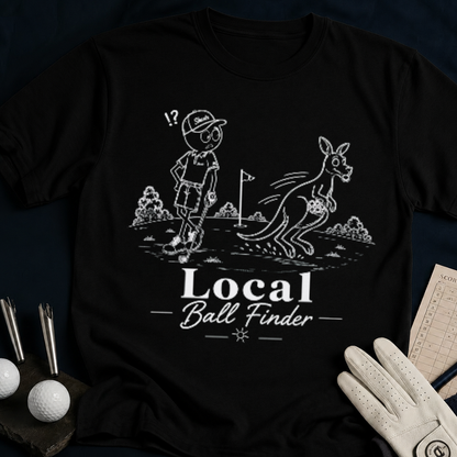 Local Ball Finder – funny golf t-shirt in Black | Bad Lies Club