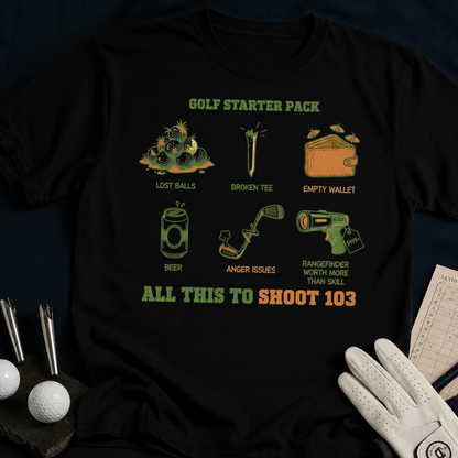 Golf Starter Pack – funny golf t-shirt in Black | Bad Lies Club