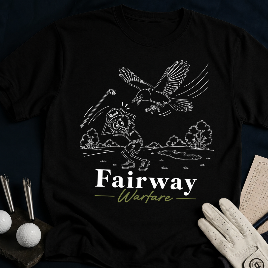 Fairway Warfare – funny golf t-shirt in Black | Bad Lies Club