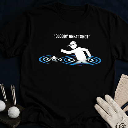 Bloody Great Shot – funny golf t-shirt in Black | Bad Lies Club