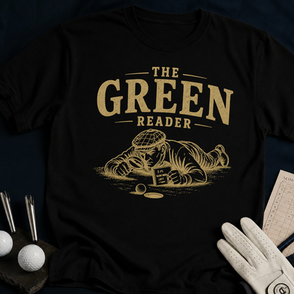 The Green Reader – funny men's golf t-shirt in Black | Bad Lies Club