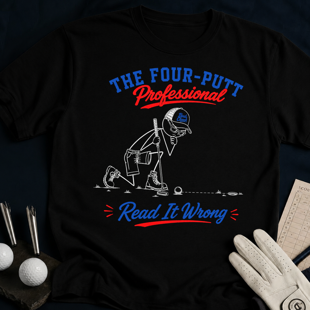 The Four-Putt Professional – funny golf t-shirt in Black | Bad Lies Club