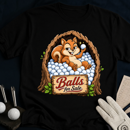 Balls For Sale – funny golf t-shirt in Black | Bad Lies Club