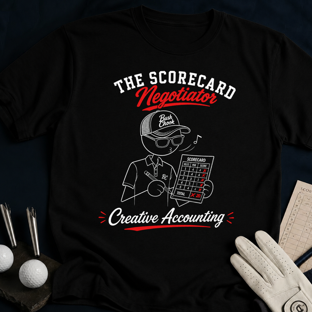 Scorecard Negotiator – funny golf t-shirt in Black | Bad Lies Club