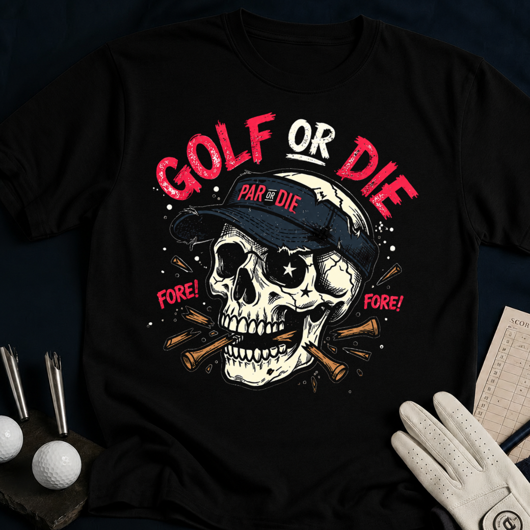 Golf or Die – funny golf t-shirt in Black | Bad Lies Club
