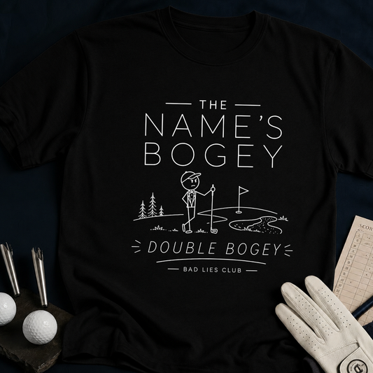 The Name's Bogey – funny golf t-shirt in Black | Bad Lies Club