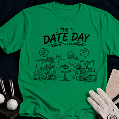 Cheaper Than Counselling – funny golf t-shirt in Kelly Green | Bad Lies Club