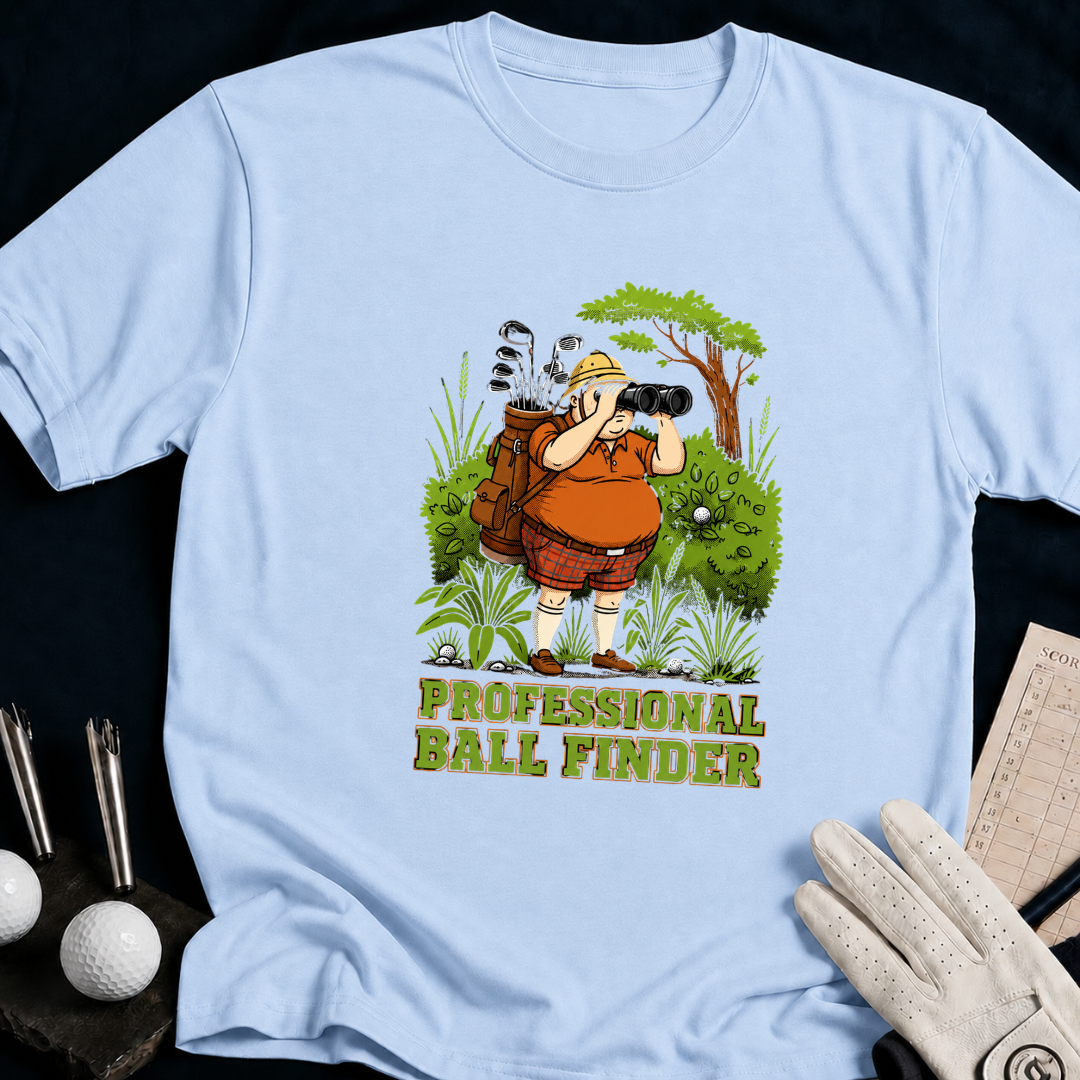 Professional Ball Finder – funny golf t-shirt in Light Blue | Bad Lies Club