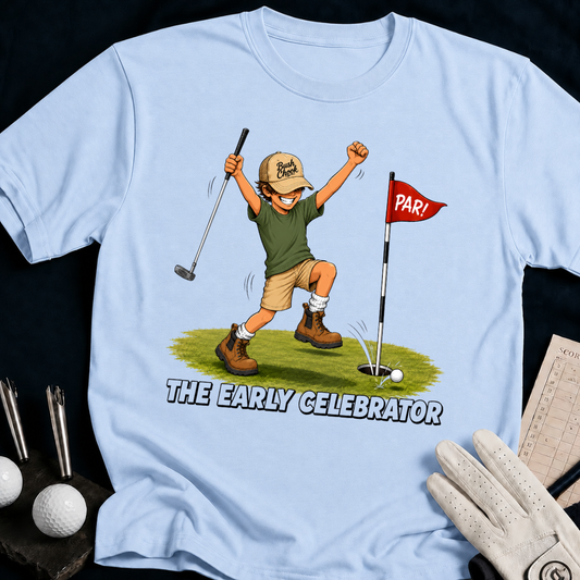 The Early Celebrator – funny golf t-shirt in Light Blue | Bad Lies Club