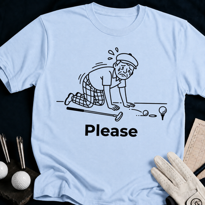 Please – funny golf t-shirt in Light Blue | Bad Lies Club