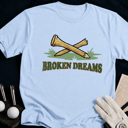 Broken Dreams – funny golf t-shirt in Light Blue | Bad Lies Club