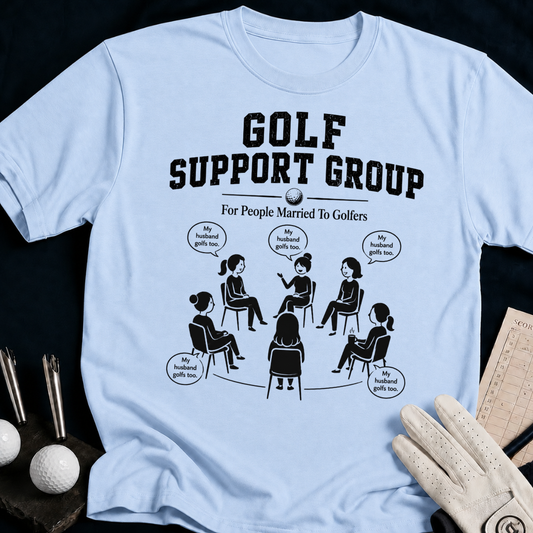 Golf Support Group – funny golf t-shirt in Light Blue | Bad Lies Club