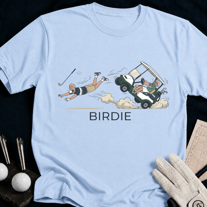 BIRDIE – funny golf t-shirt in Light Blue | Bad Lies Club