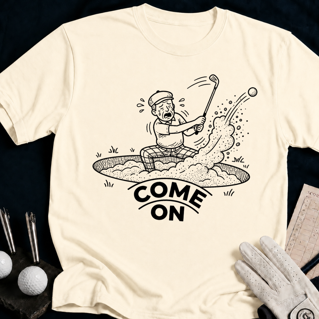 Come On – funny golf t-shirt in Natural | Bad Lies Club