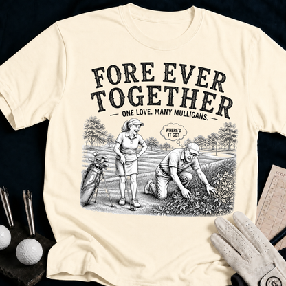 Fore Ever Together – funny golf t-shirt in Natural | Bad Lies Club