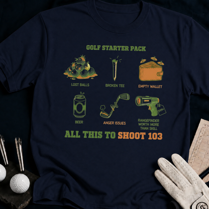 Golf Starter Pack – funny golf t-shirt in Navy | Bad Lies Club