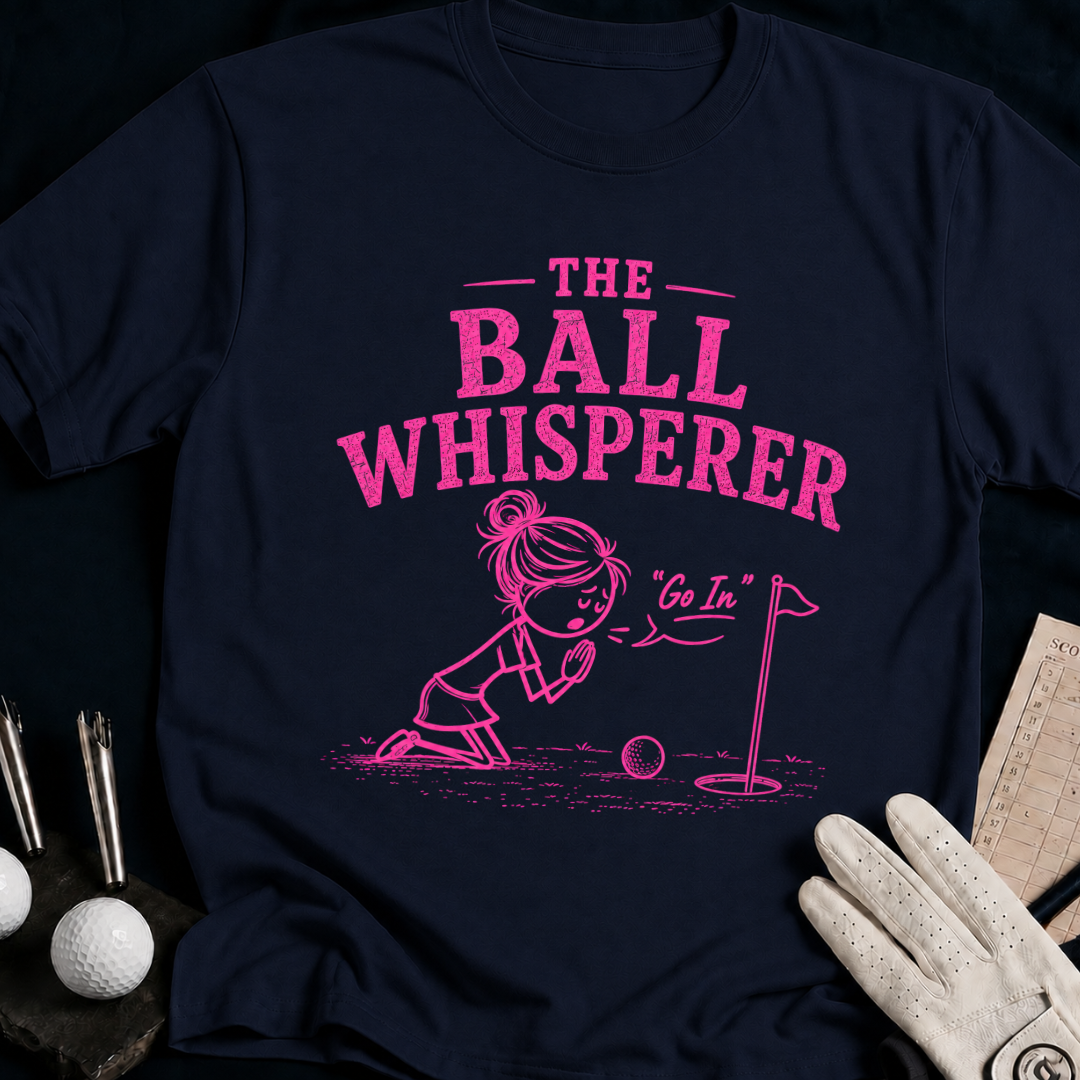 Ball Whisperer – funny women's golf t-shirt in Navy | Bad Lies Club
