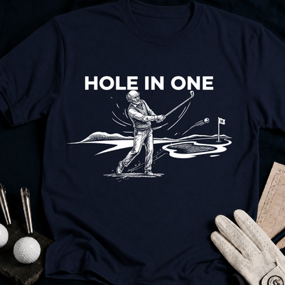 Hole In One – funny golf t-shirt in Navy | Bad Lies Club
