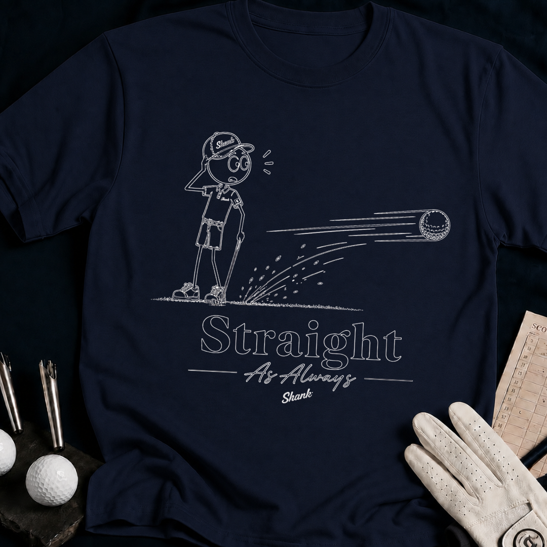 Straight As Always – funny golf t-shirt in Navy | Bad Lies Club