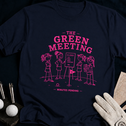 The Green Meeting – funny women's golf t-shirt in Navy | Bad Lies Club