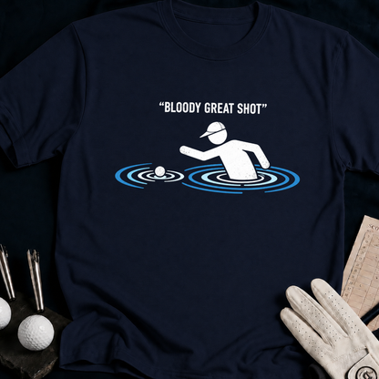 Bloody Great Shot – funny golf t-shirt in Navy | Bad Lies Club
