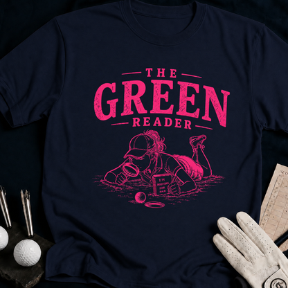 The Green Reader – funny women's golf t-shirt in Navy | Bad Lies Club