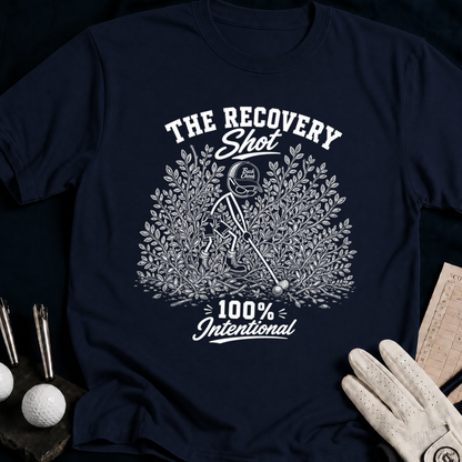 The Recovery Shot – funny golf t-shirt in Navy | Bad Lies Club