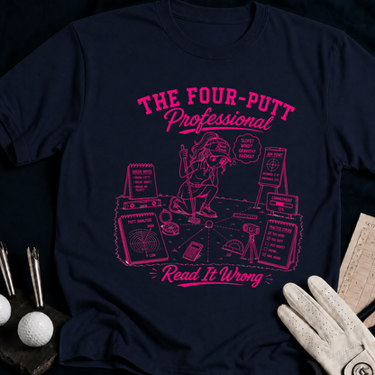The Four-Putt Professional – funny women's golf t-shirt in Navy | Bad Lies Club