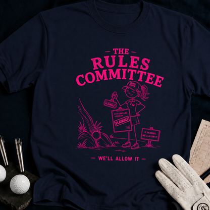 The Rules Committee – funny women's golf t-shirt in Navy | Bad Lies Club