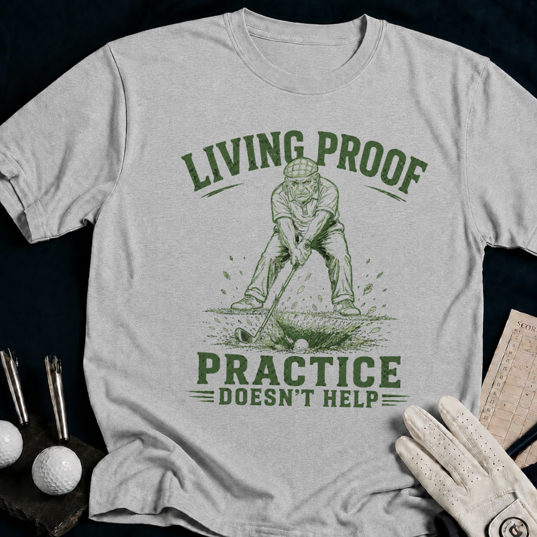 Living Proof – funny golf t-shirt in Sport Grey | Bad Lies Club