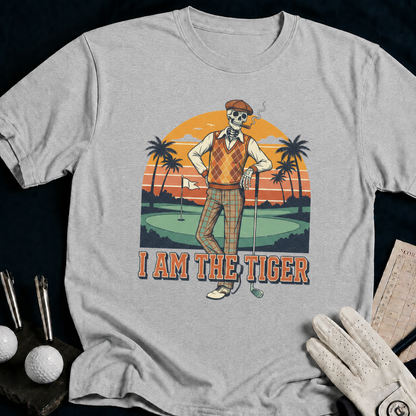 I Am The Tiger – funny golf t-shirt in Sport Grey | Bad Lies Club