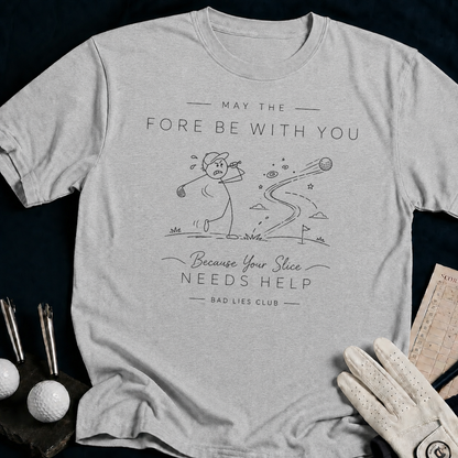 May the Fore Be With You – funny golf t-shirt in Sport Grey | Bad Lies Club