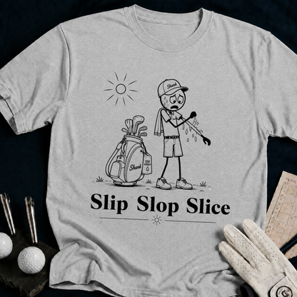 Slip Slop Slice – funny golf t-shirt in Sport Grey | Bad Lies Club