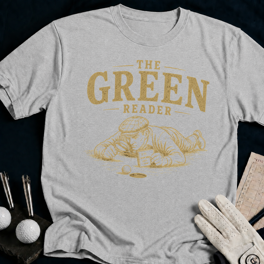 The Green Reader – funny men's golf t-shirt in Sport Grey | Bad Lies Club