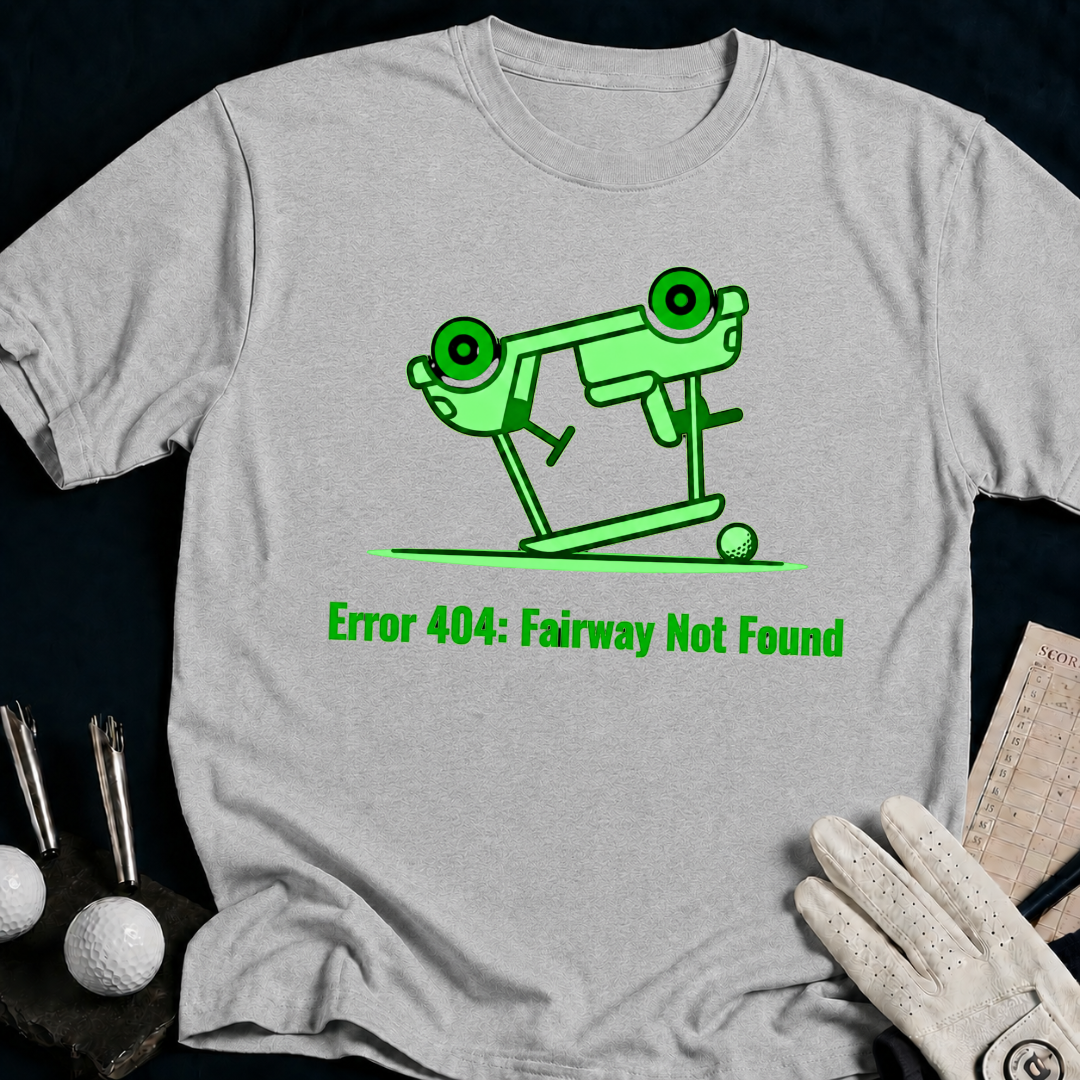 Error404 Fairway Not Found – funny golf t-shirt in Sport Grey | Bad Lies Club