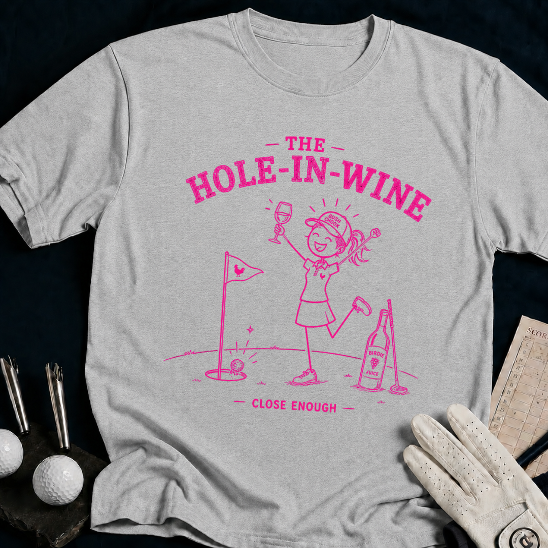 The Hole-In-Wine – funny women's golf t-shirt in Sport Grey | Bad Lies Club