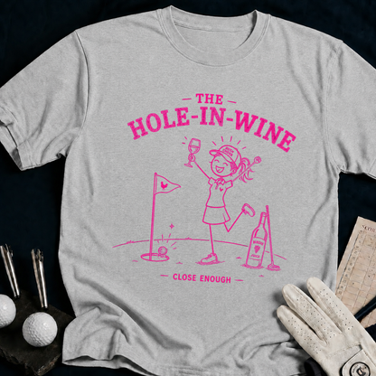 The Hole-In-Wine – funny women's golf t-shirt in Sport Grey | Bad Lies Club