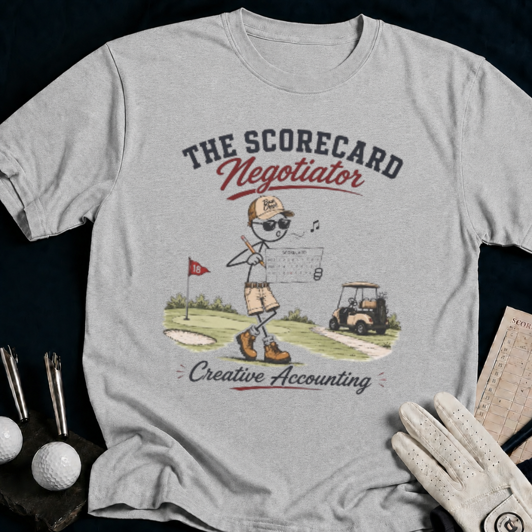 Golf Scorecard Negotiator – funny golf t-shirt in Sport Grey | Bad Lies Club