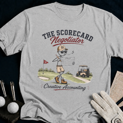 Golf Scorecard Negotiator – funny golf t-shirt in Sport Grey | Bad Lies Club