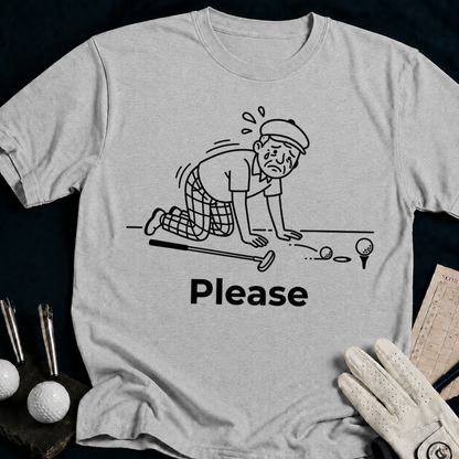 Please – funny golf t-shirt in Sport Grey | Bad Lies Club