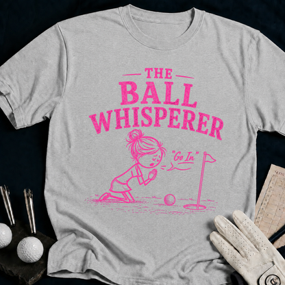 Ball Whisperer – funny women's golf t-shirt in Sport Grey | Bad Lies Club