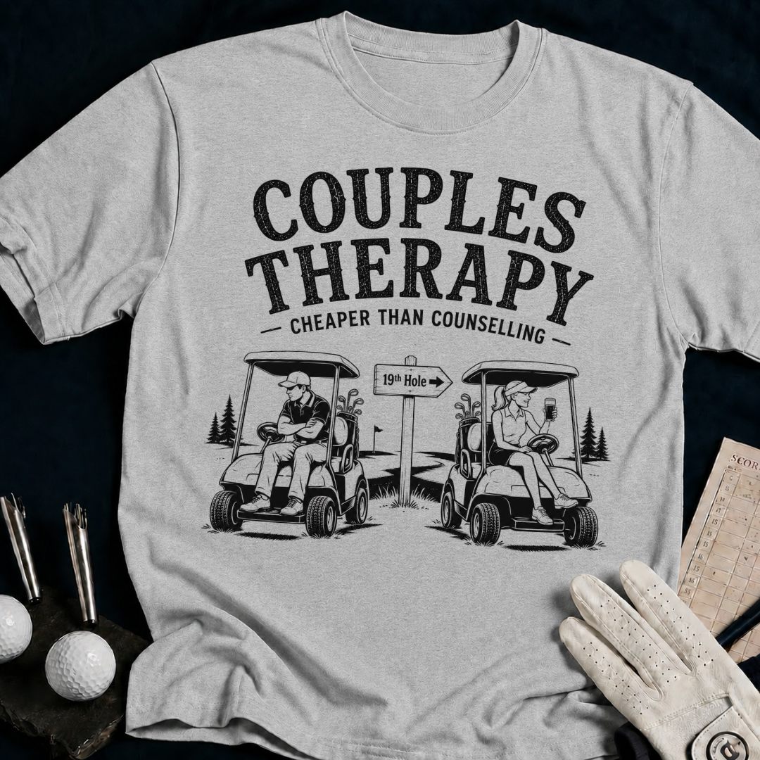 Couples therapy – funny golf t-shirt in Sport Grey | Bad Lies Club