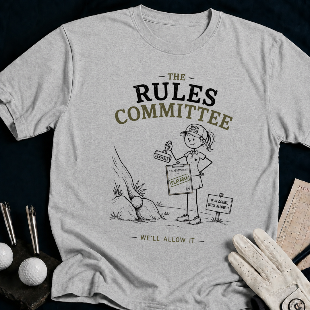The Rules Committee – funny women's golf t-shirt in Sport Grey | Bad Lies Club